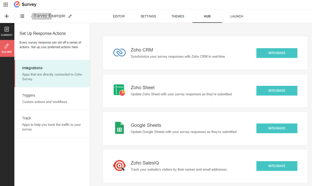 Zoho Survey integrations